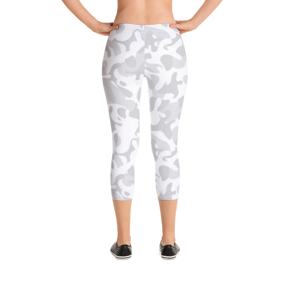 White Camo Capri Leggings