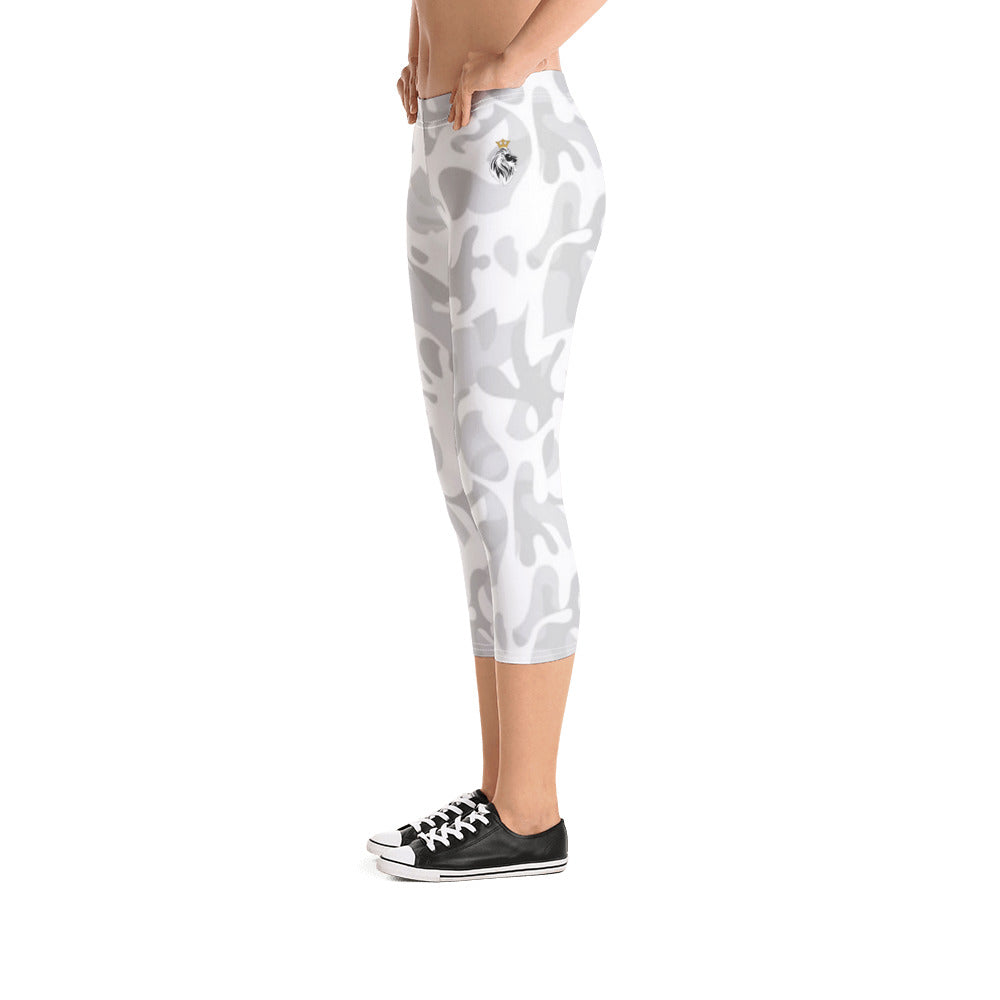 White Camo Capri Leggings