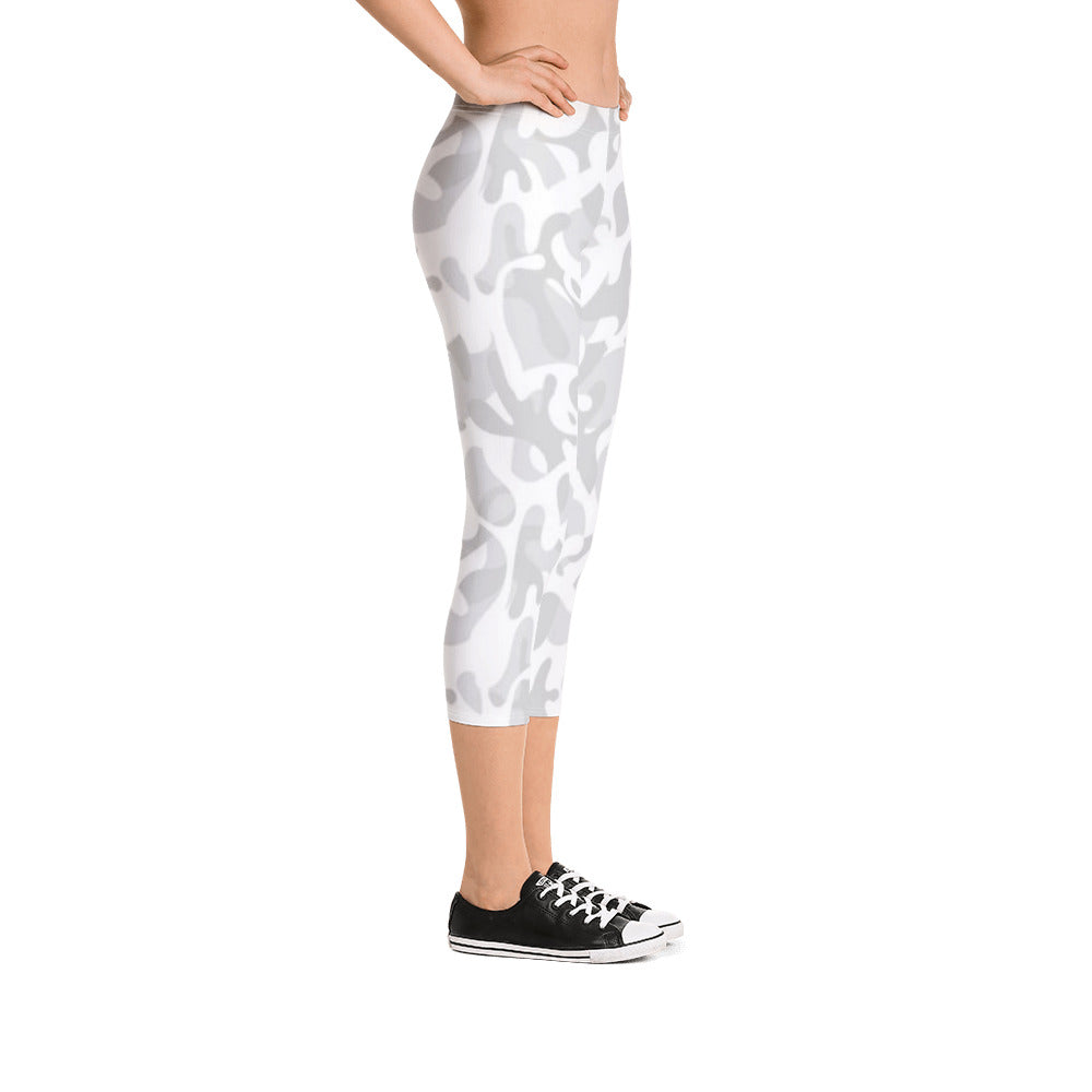 White Camo Capri Leggings