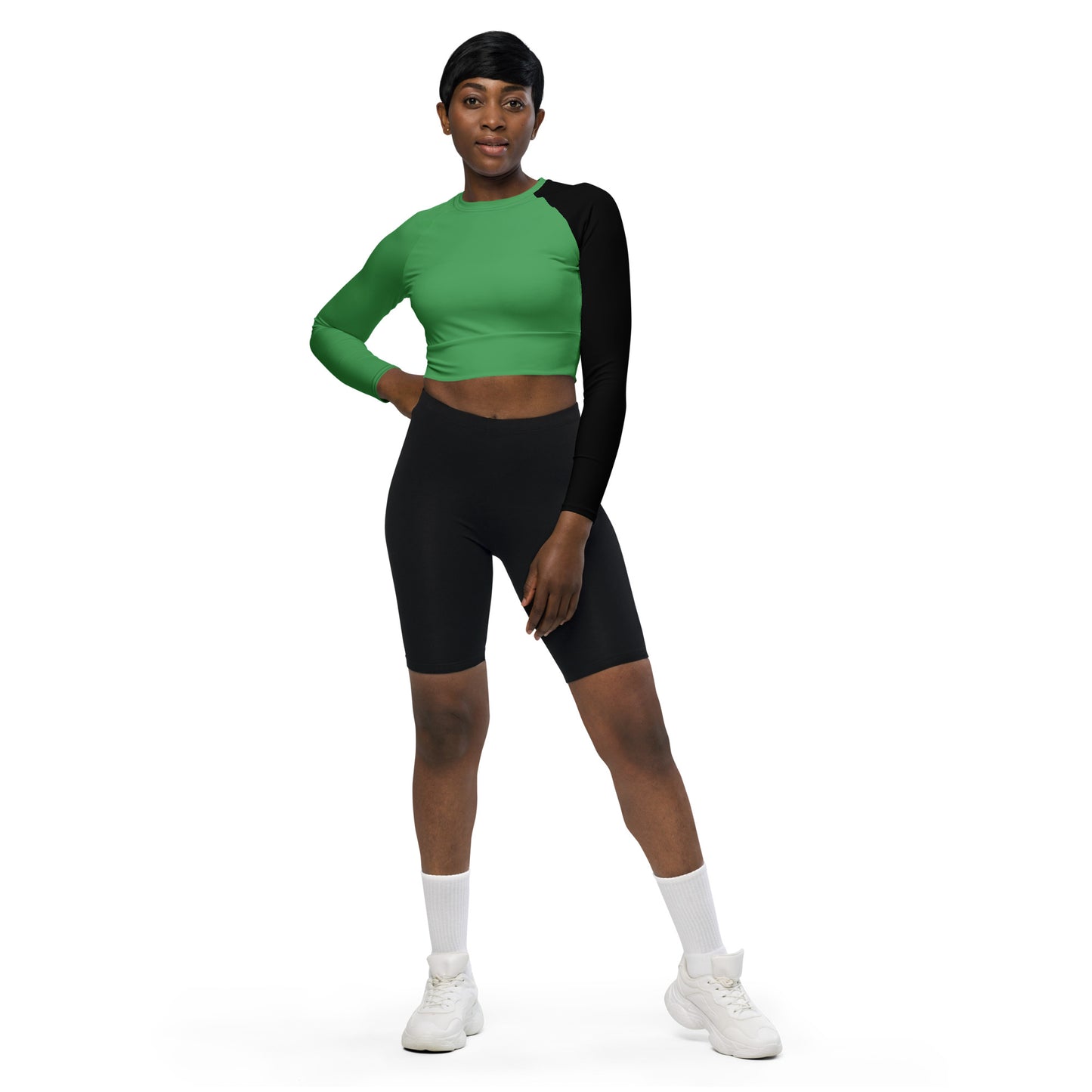 Recycled long-sleeve crop top