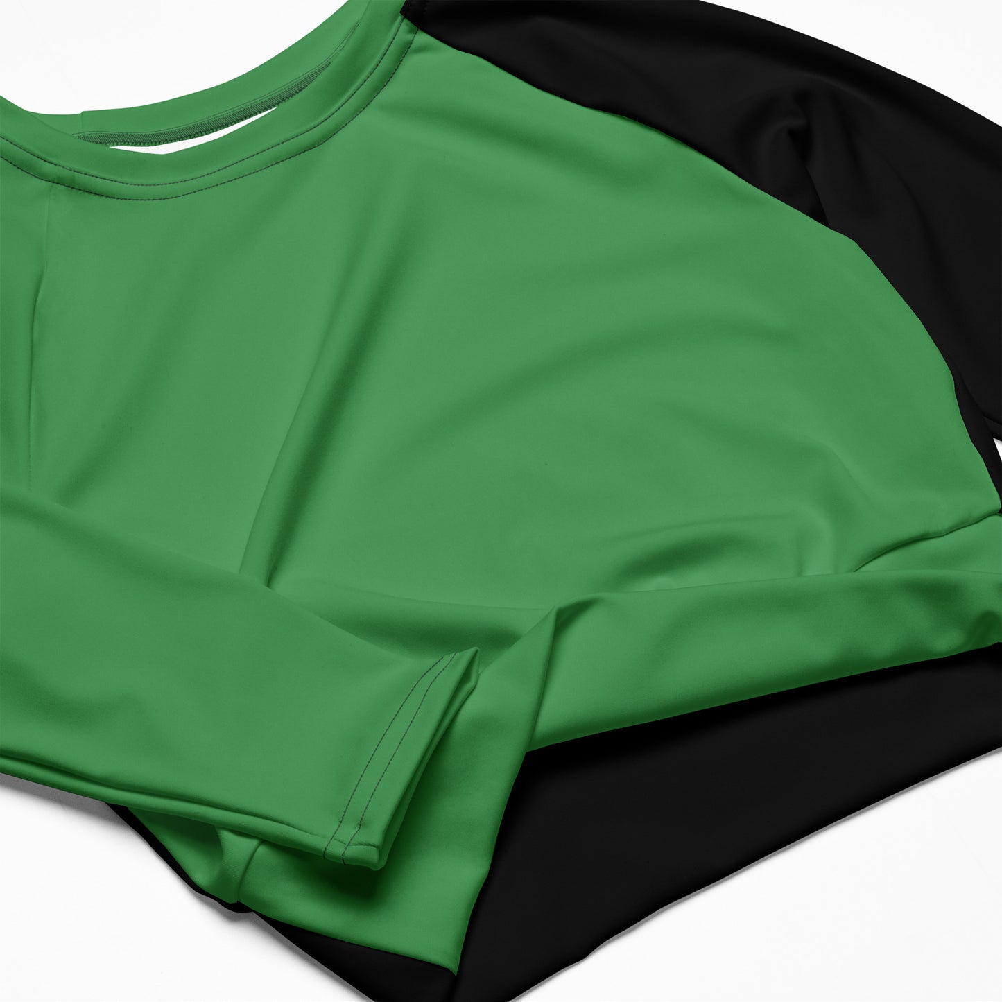 Recycled long-sleeve crop top