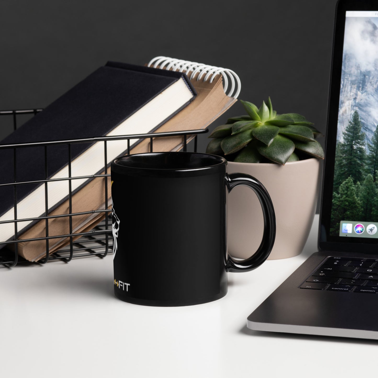 KingdomFit Black Glossy Mug