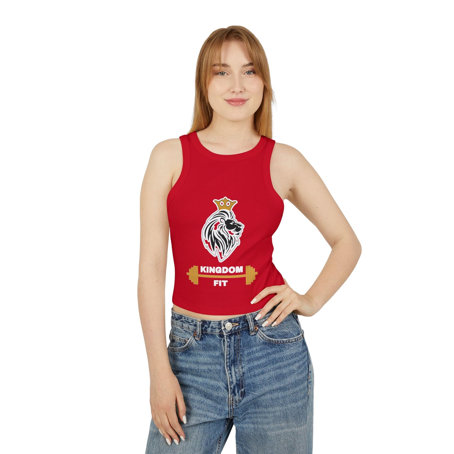 Ribbed Racer Tank — Crowned Lion Fitness Crop Top