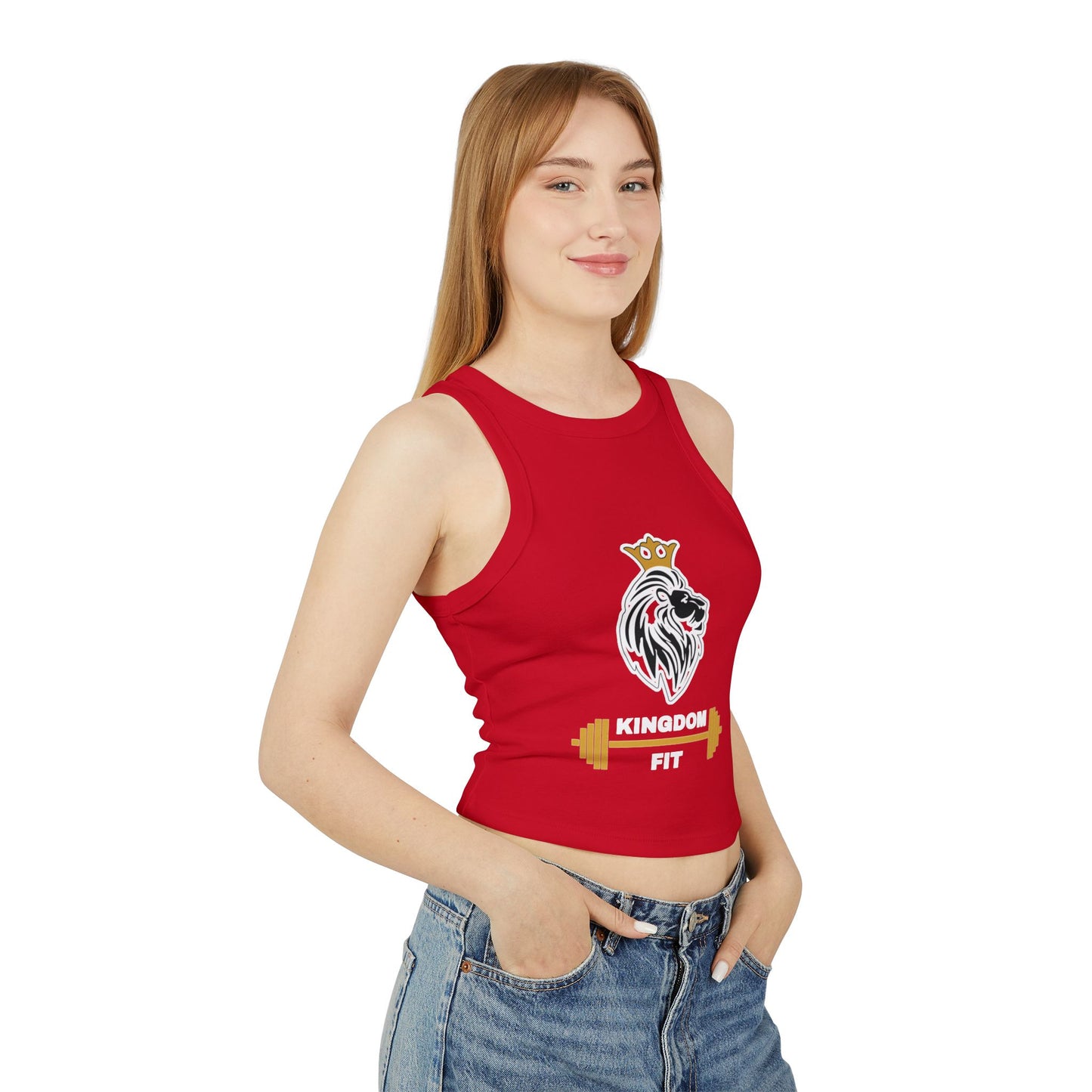 Ribbed Racer Tank — Crowned Lion Fitness Crop Top