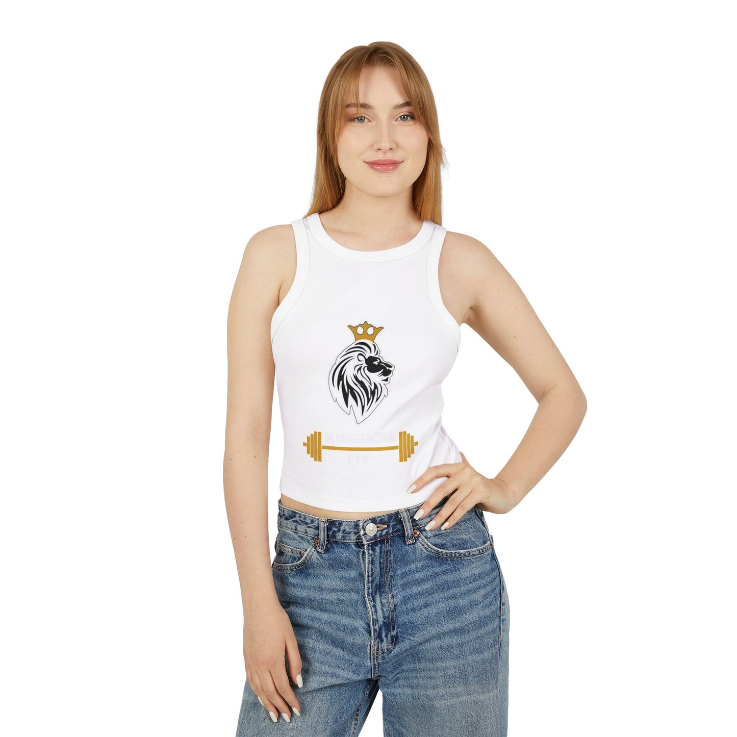 Ribbed Racer Tank — Crowned Lion Fitness Crop Top
