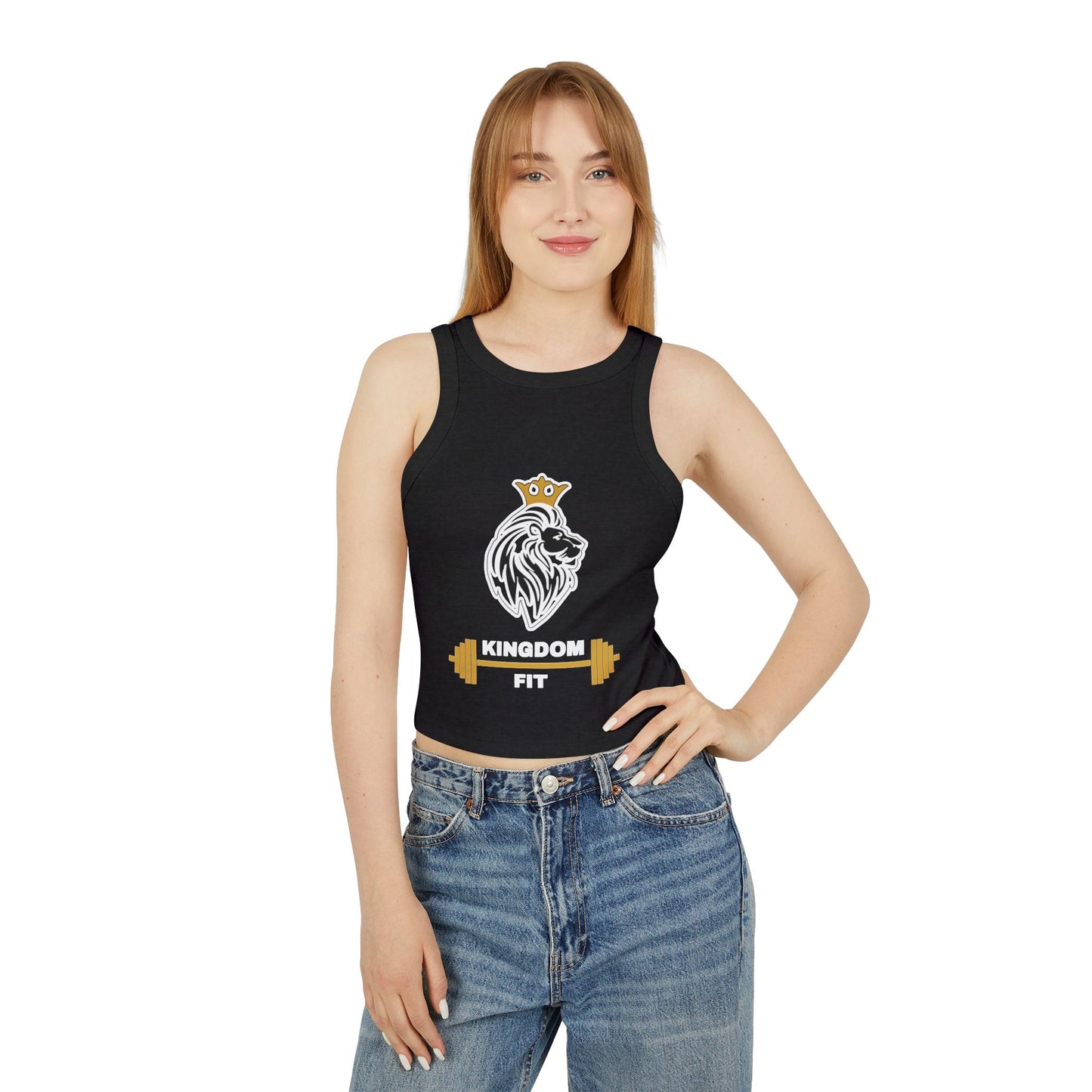 Ribbed Racer Tank — Crowned Lion Fitness Crop Top