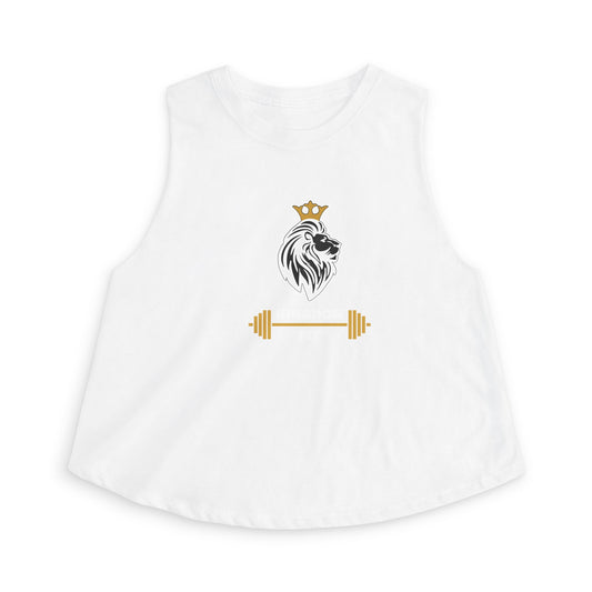 Women’s Crop Top — Lion Crown Fitness Barbell Graphic