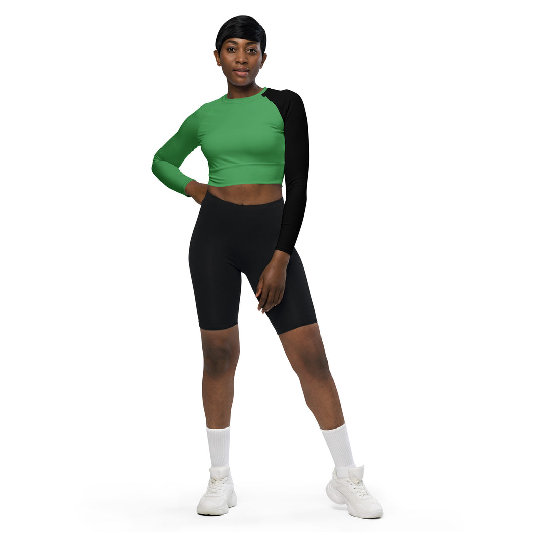 Recycled long-sleeve crop top